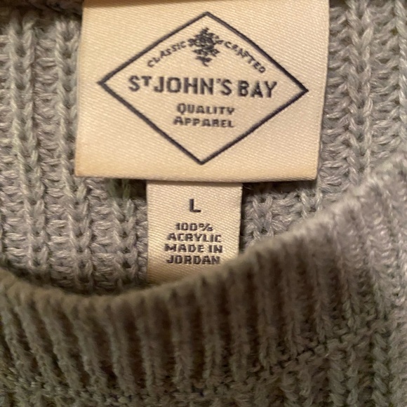 St. John's Bay Blue Grey Crewneck Sweater Sz L - Picture 2 of 5